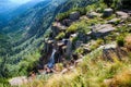 The highest waterfall in National park Giant mountains in Czech republic Royalty Free Stock Photo