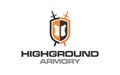 HighGround Armory logo design template