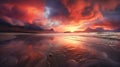 Highland Beach: A Mesmerizing Sunset Over Sandy Shores Royalty Free Stock Photo