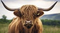 Highland Cow in a Picturesque Field