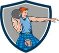 Highland Games Stone Put Throw Crest Retro Royalty Free Stock Photo