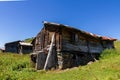 A highland house made of stone and wood in the Black Sea region of Turkey