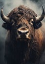 Highland mammal scottish horn hairy brown nature cow bull cattle animals Royalty Free Stock Photo