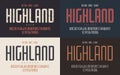 Highland vector condensed bold inline regular and light retro ty