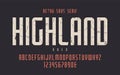 Highland vector condensed bold retro typeface, uppercase letters