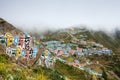 Highland village Namche Bazar in Khumbu region Royalty Free Stock Photo