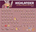 Highlander Cartoon Game Character Sprite