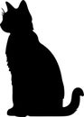 Highlander Cat Black Silhouette Generative Ai