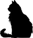 Highlander Cat Black Silhouette Generative Ai
