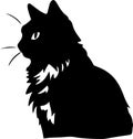 Highlander Cat Black Silhouette Generative Ai