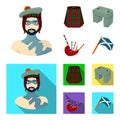 Highlander, Scottish Viking, tartan, kilt, scottish skirt, scone stone, national musical instrument of bagpipes