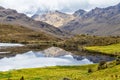 Highlands of El Cajas National Park in the Ecuadorian Andes. Lake Togllacocha Royalty Free Stock Photo