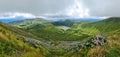 The highlands of Flores - Fascinating sea world, crater lake. Flores, Azores Royalty Free Stock Photo