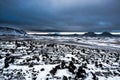 Snowy landscape in the Highlands of Iceland in late october