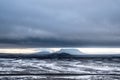 Snowy landscape in the Highlands of Iceland in late October