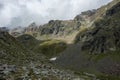 Highlands landscape in Monte Rosa massif near Punta Indren. Alagna Valsesia area, Italy