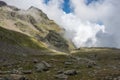 Highlands landscape in Monte Rosa massif near Punta Indren. Alagna Valsesia area, Italy