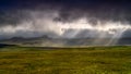 Highlands of Scotland landscape ,sun ray after the storm in island of Skye Royalty Free Stock Photo