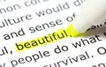 Highligh wording Beautiful Royalty Free Stock Photo