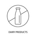 Highlight the allergenic potential of dairy products with the Dairy Products Line Vector Icon, representing the common