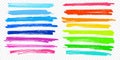 Highlight brush stroke set vector color marker pen lines underline transparent background