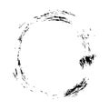 Highlight circle brush stroke black vector icon. Hand drawn grunge style isolated element