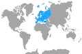 Highlight of Europe from Continents World Map