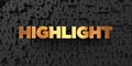 Highlight - Gold text on black background - 3D rendered royalty free stock picture Royalty Free Stock Photo