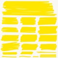 Highlight Marker yellow line, color stroke, highlighter brush pen hand drawn underline. Vector