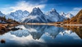 Highlight the mirror-like surface of a mountain lake