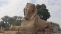 The alabaster sphinx at the open-air museum of Memphis, Egypt