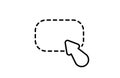 Highlight with pointer annotation tool on dashed rounded rectangle Royalty Free Stock Photo