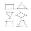 Highlight rectangle and triangle scribble frame for emphasis and highlighting text or important objects.