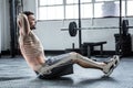 Highlighted bones of exercising man at gym Royalty Free Stock Photo