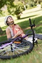 Highlighted bones of injured cyclist Royalty Free Stock Photo