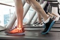 Highlighted bones of man on treadmill Royalty Free Stock Photo