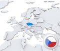 Czech Republic on map of Europe