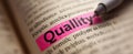 The Highlighted Definition of Quality in a Dictionary Page AI generated image Royalty Free Stock Photo