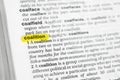 Highlighted English word coalition and its definition at the dictionary Royalty Free Stock Photo