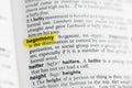 Highlighted English word hegemony and its definition at the dictionary. Royalty Free Stock Photo