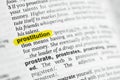 Highlighted English word prostitution and its definition at the dictionary.