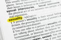 Highlighted English word & x22;sexuality& x22; and its definition at the dictionary Royalty Free Stock Photo