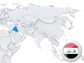 Iraq on map of Asia