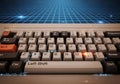 Highlighted keys and small glowing elements give a futuristic, digital Royalty Free Stock Photo