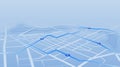 Highlighted routes with multiple alternatives on isometric city map for projects related to guides, routes, and route