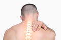 Highlighted shoulder pain of man Royalty Free Stock Photo