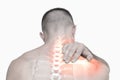 Highlighted shoulder pain of man Royalty Free Stock Photo
