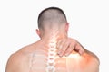 Highlighted shoulder pain of man Royalty Free Stock Photo