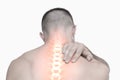 Highlighted shoulder pain of man Royalty Free Stock Photo