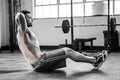 Highlighted spine of exercising man at gym Royalty Free Stock Photo
